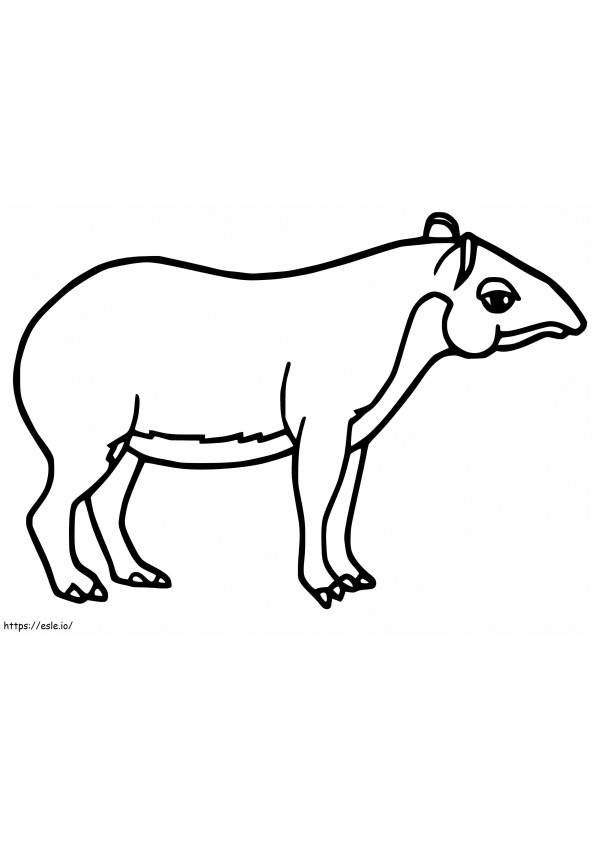 Schattige Tapir kleurplaat kleurplaat
