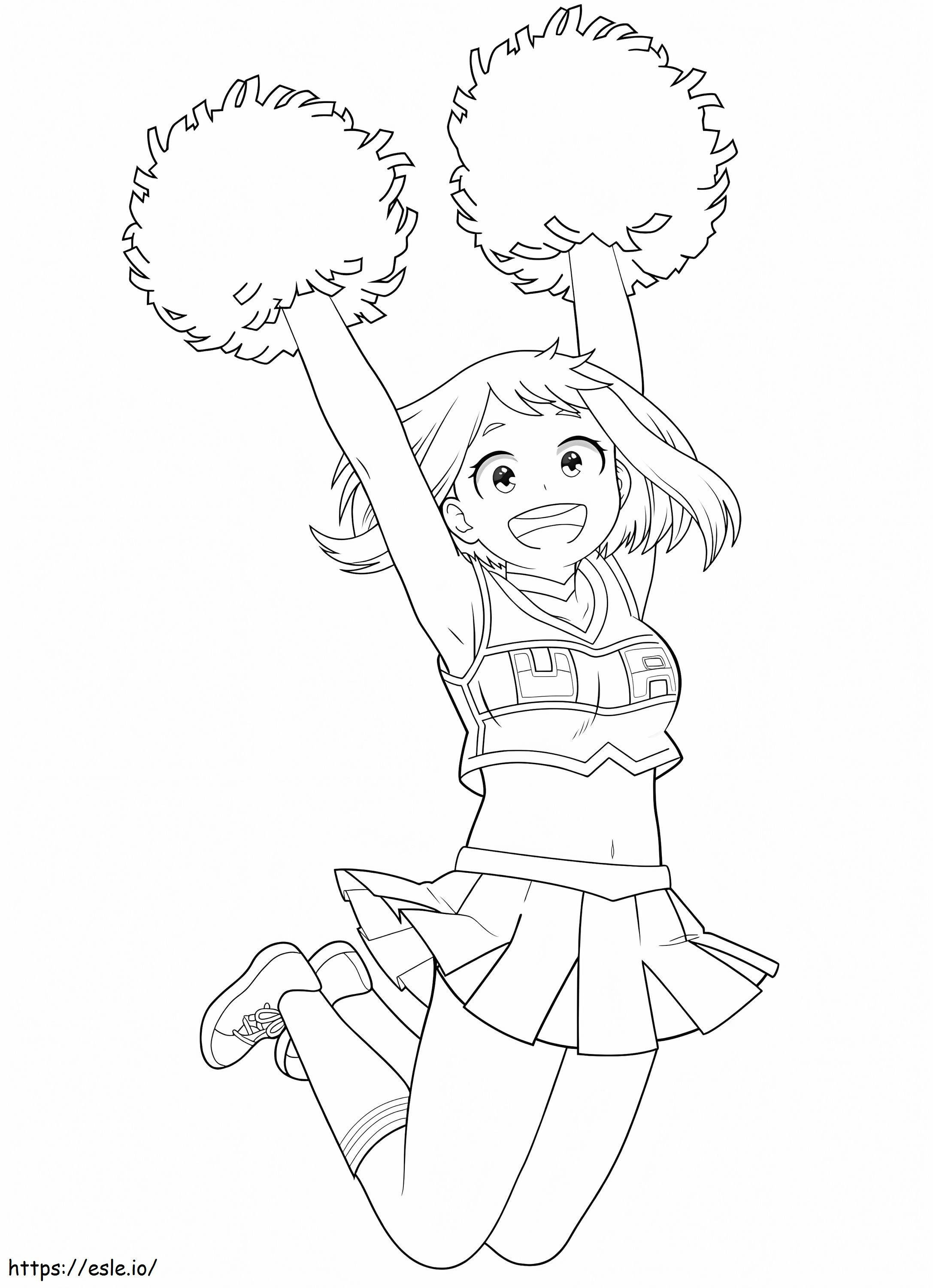 Cheerleader Uraraka Ochako coloring page