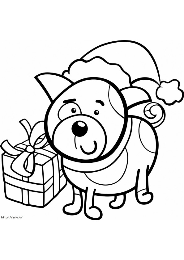 Cute Christmas Puppy coloring page