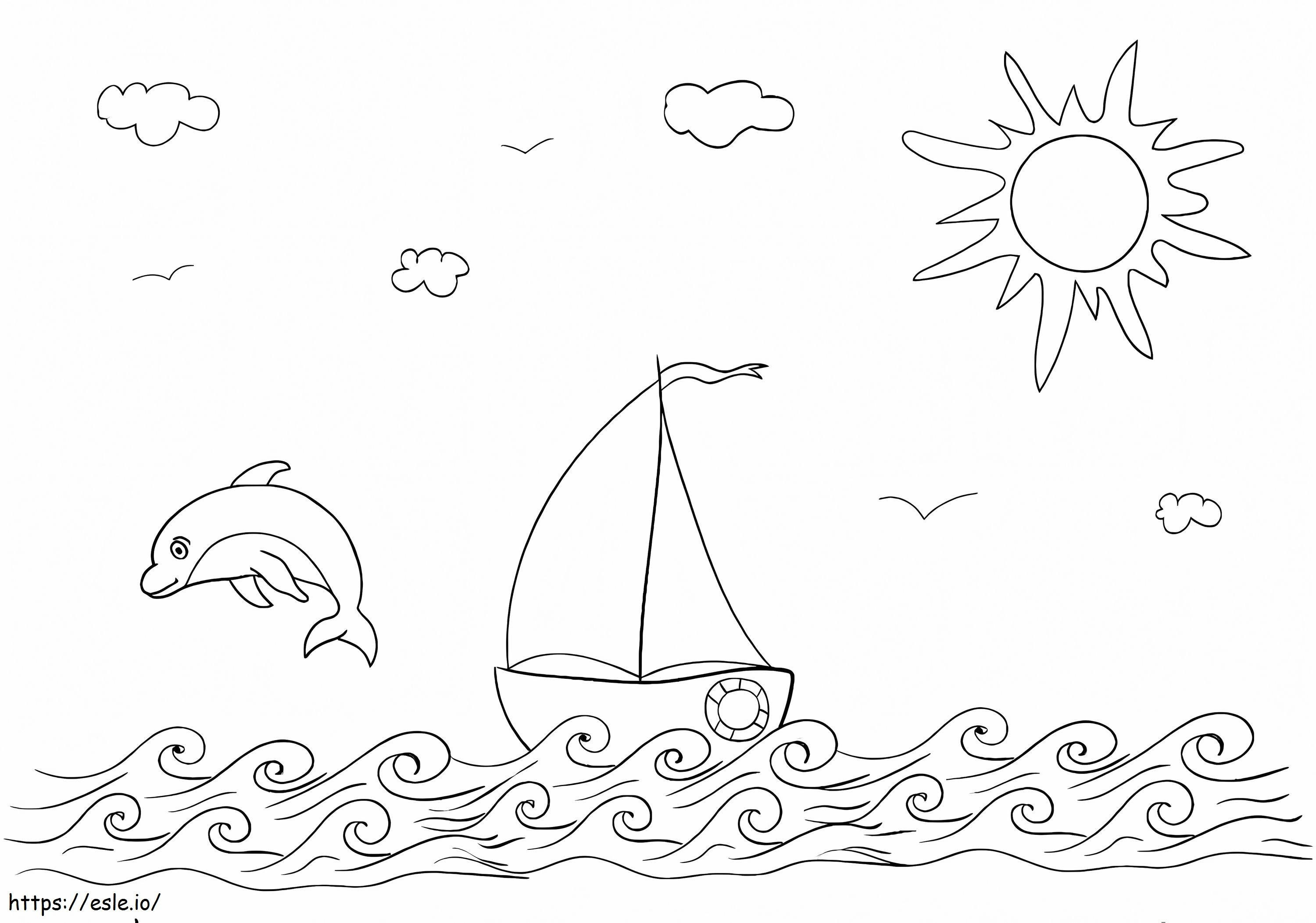 Nice Sailboat coloring page