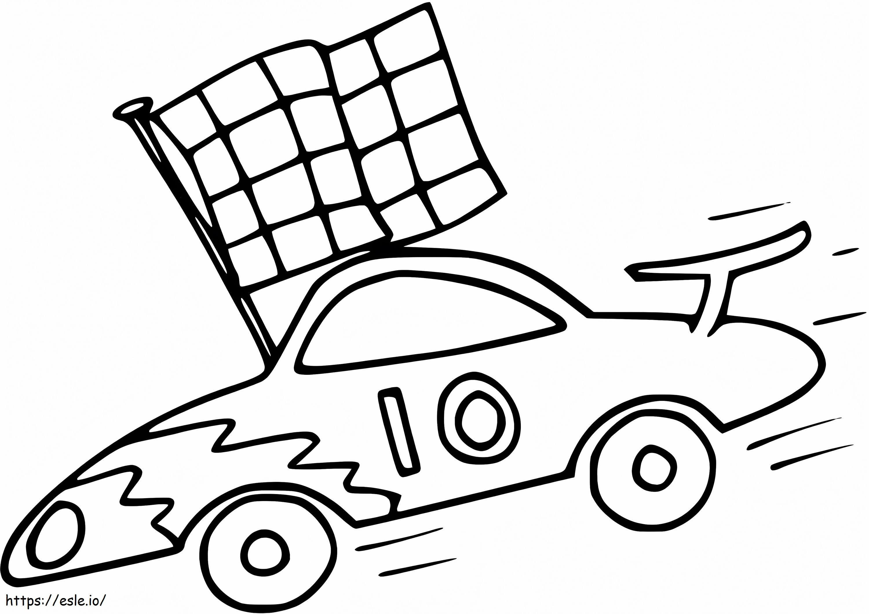 Cute Race Car coloring page