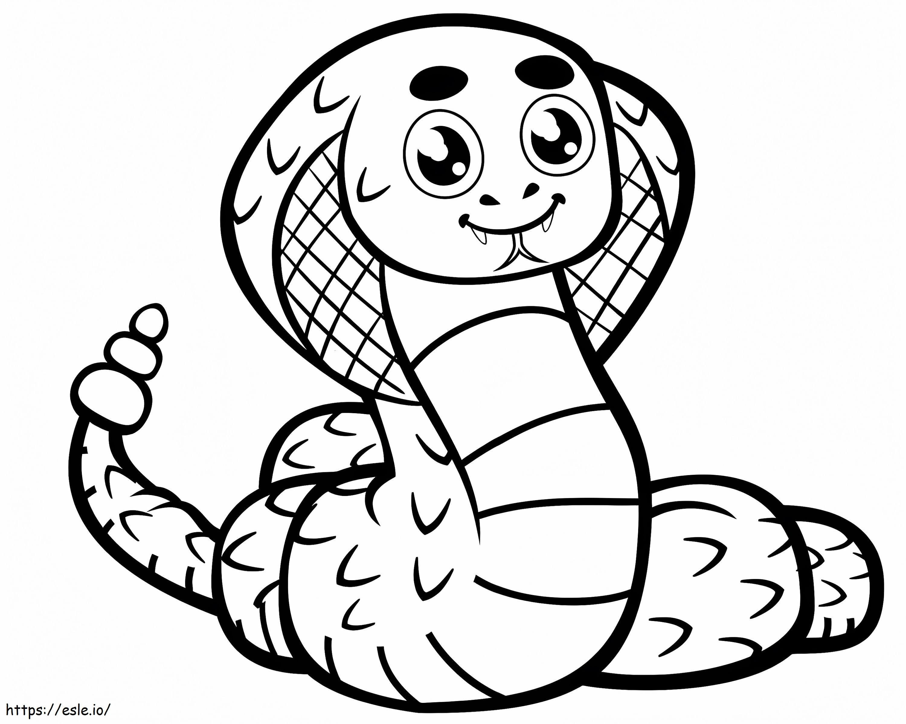 Cute Baby Cobra coloring page