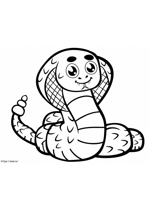Cute Baby Cobra coloring page