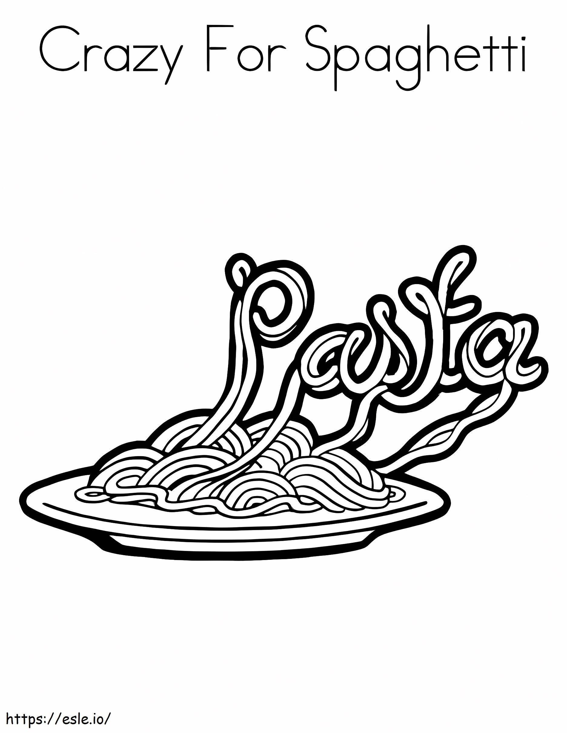 Crazy About Spaghetti coloring page