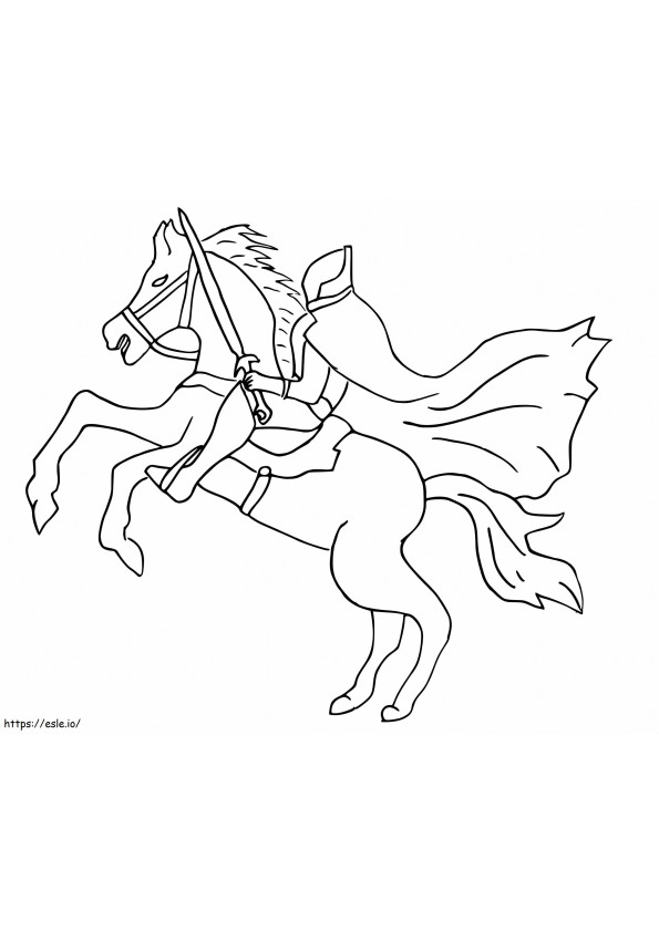 Coloriage Cavalier sans tête avec épée à imprimer dessin