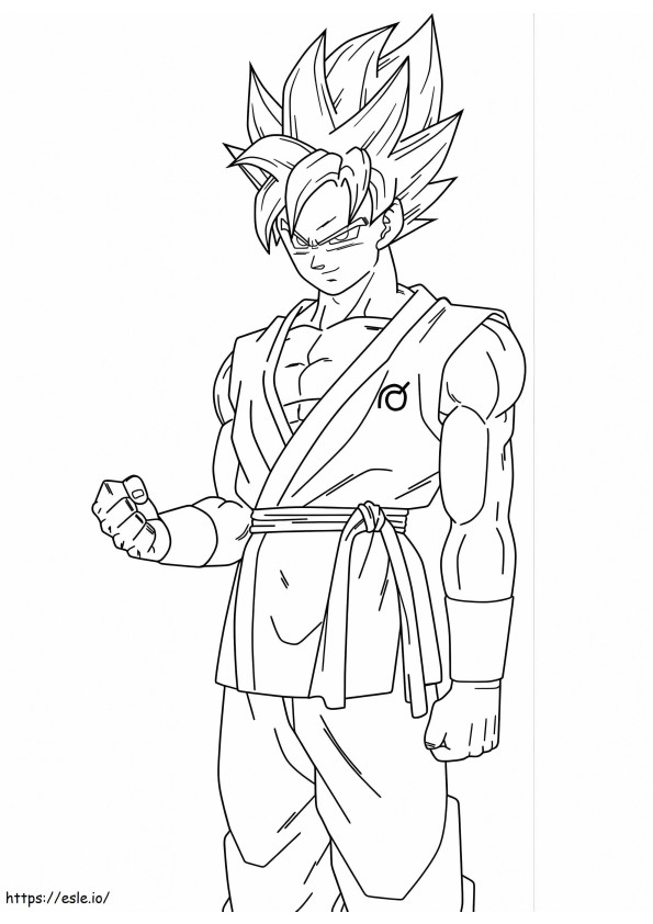 Coloriage Cool Son Goku à imprimer dessin