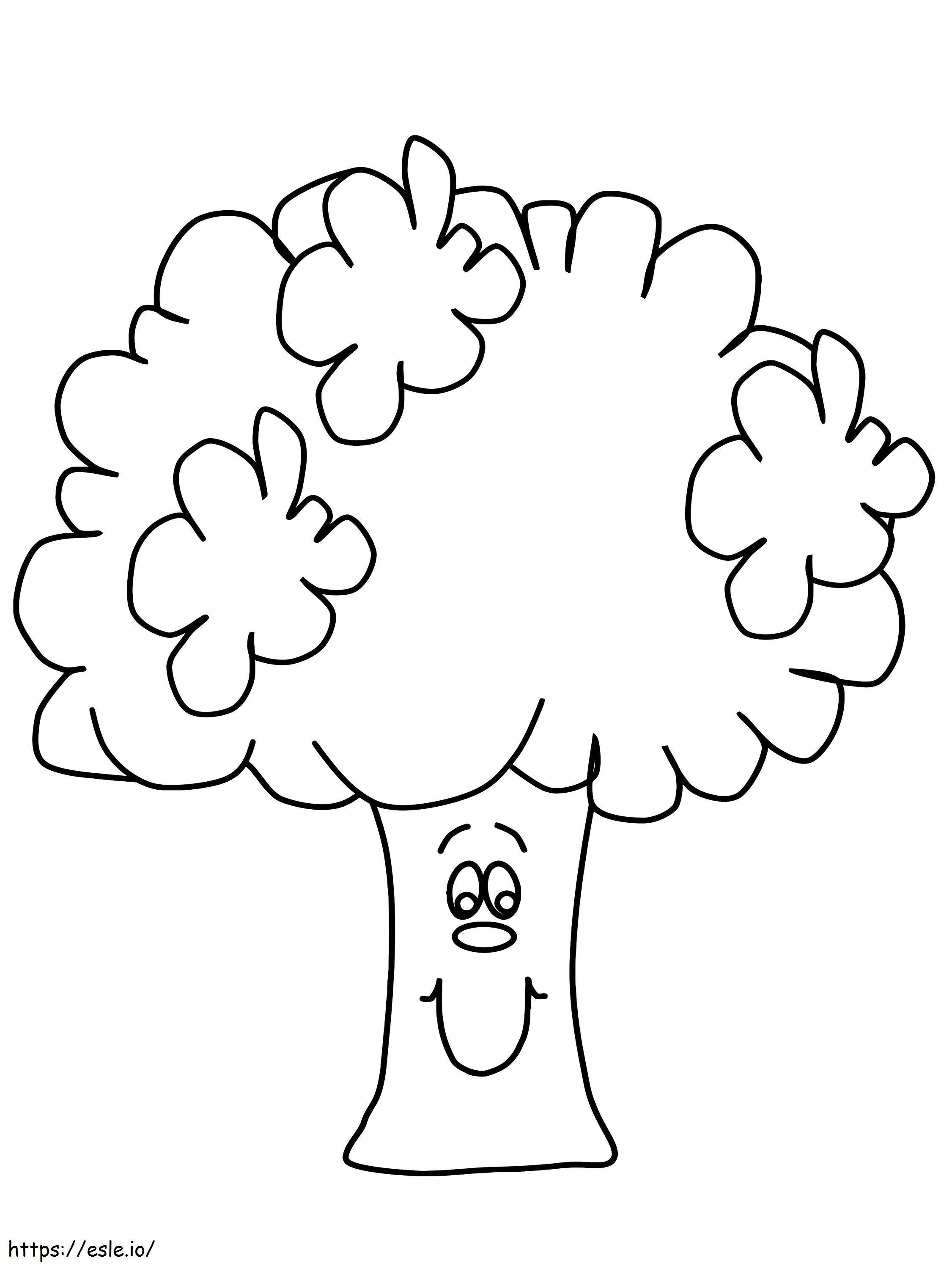 Brokoli yang menggemaskan Gambar Mewarnai