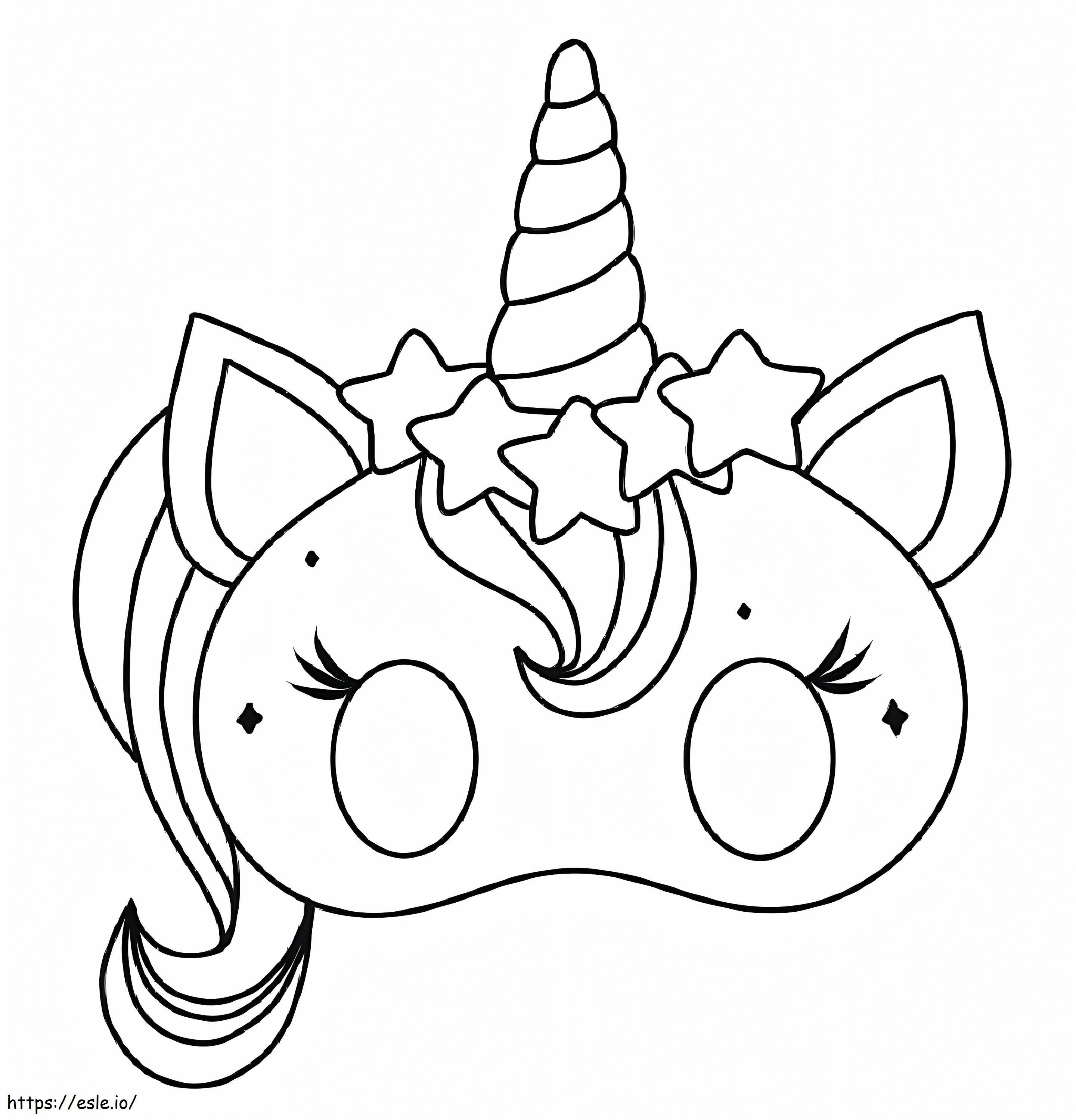 Mască de pisică Unicorn de colorat