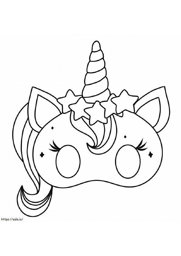 Mască de pisică Unicorn de colorat