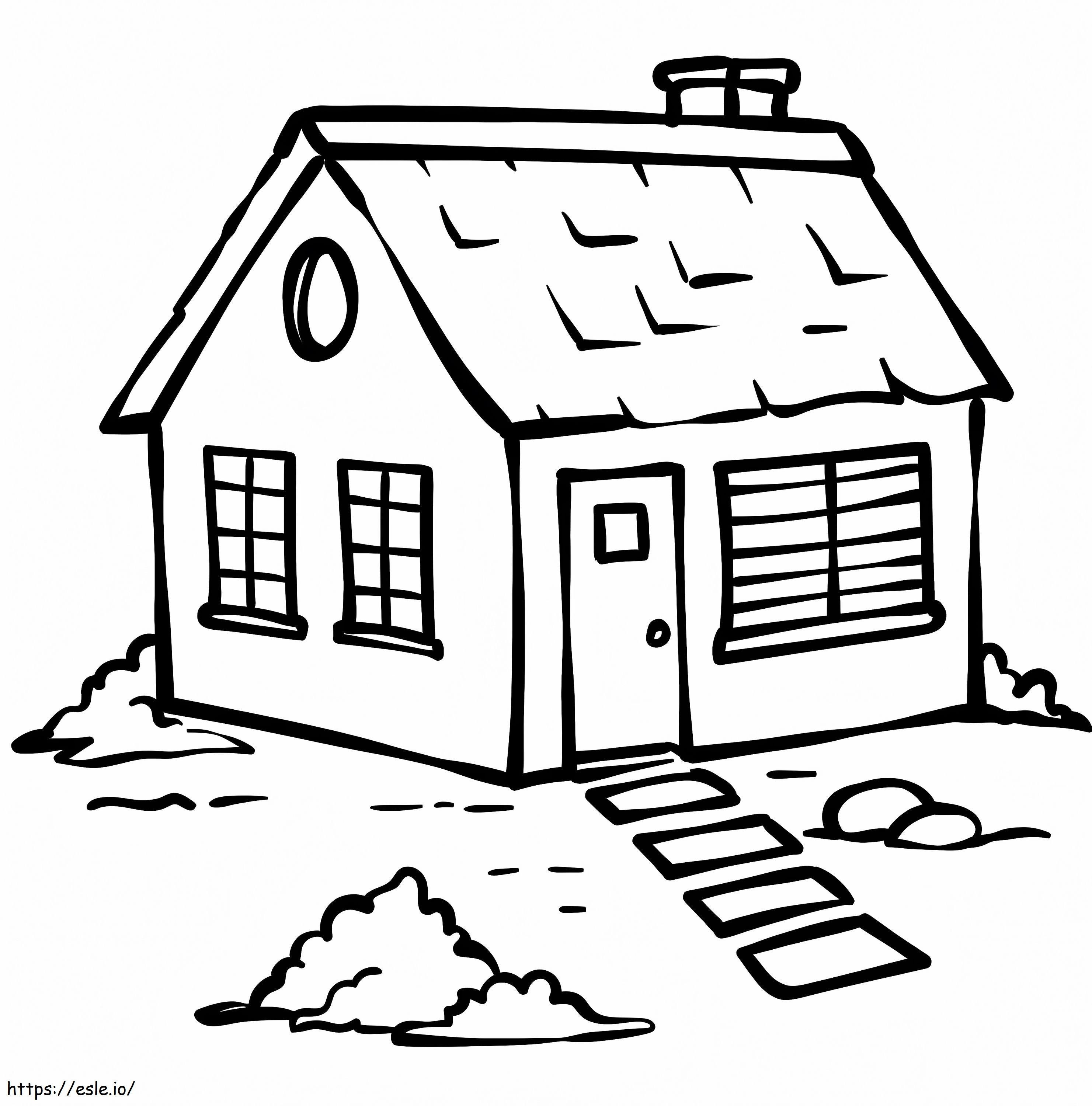 Basic House coloring page