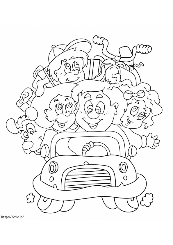 Family On Vacation coloring page