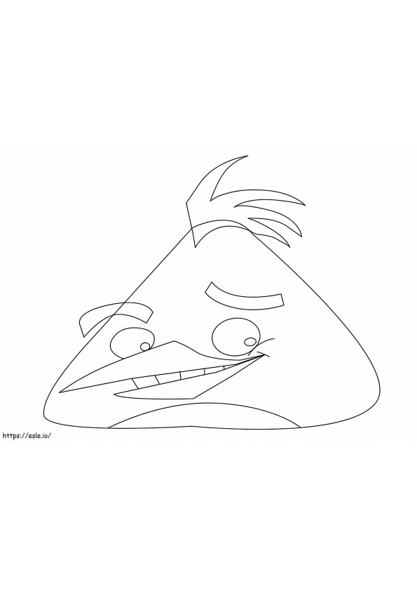 Coloriage Oiseau jaune drôle d'Angry Birds à imprimer dessin