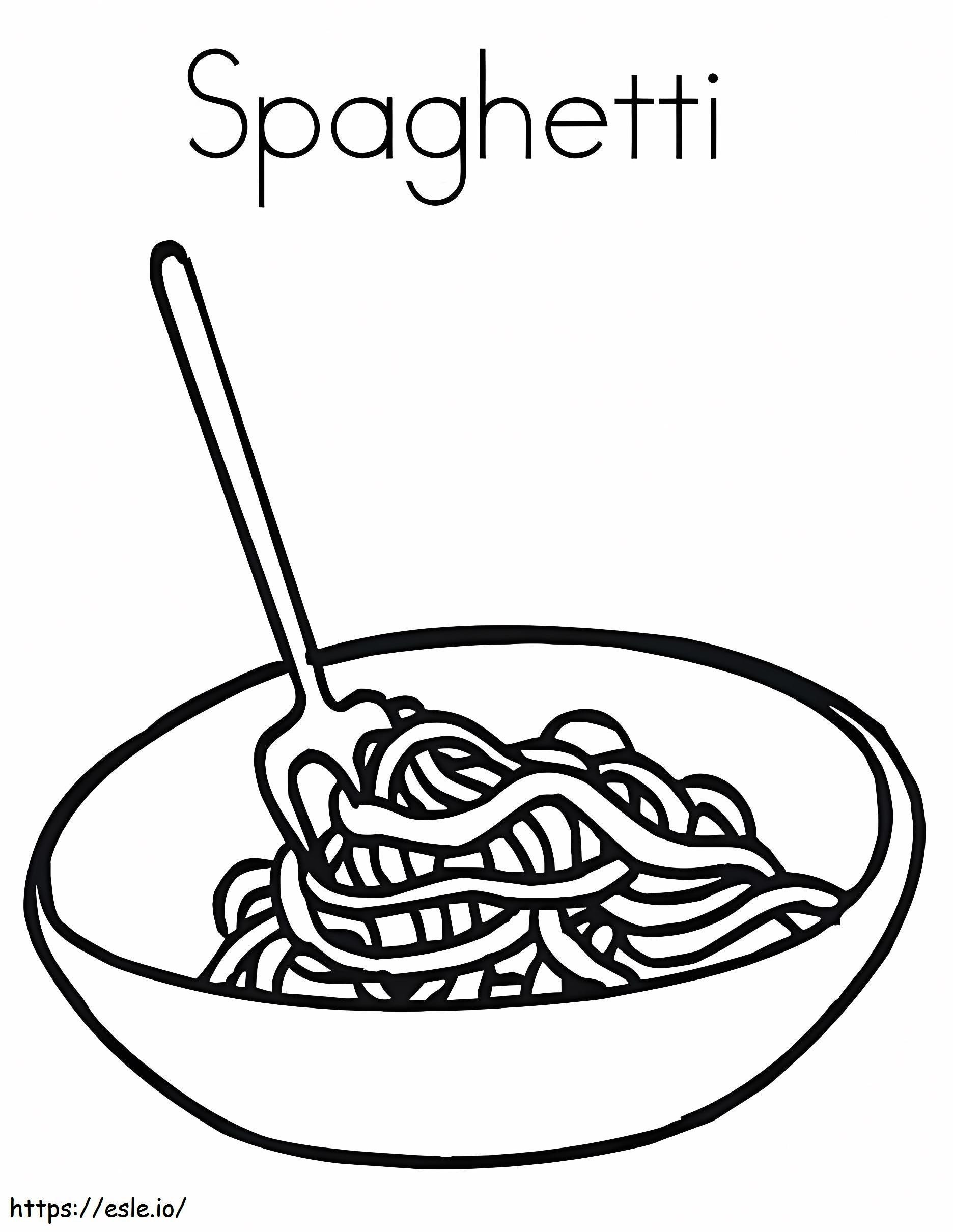 スパゲッティパスタ ぬりえ - 塗り絵