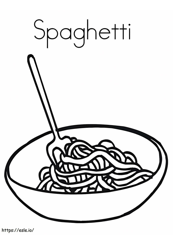 Spaghettipasta kleurplaat