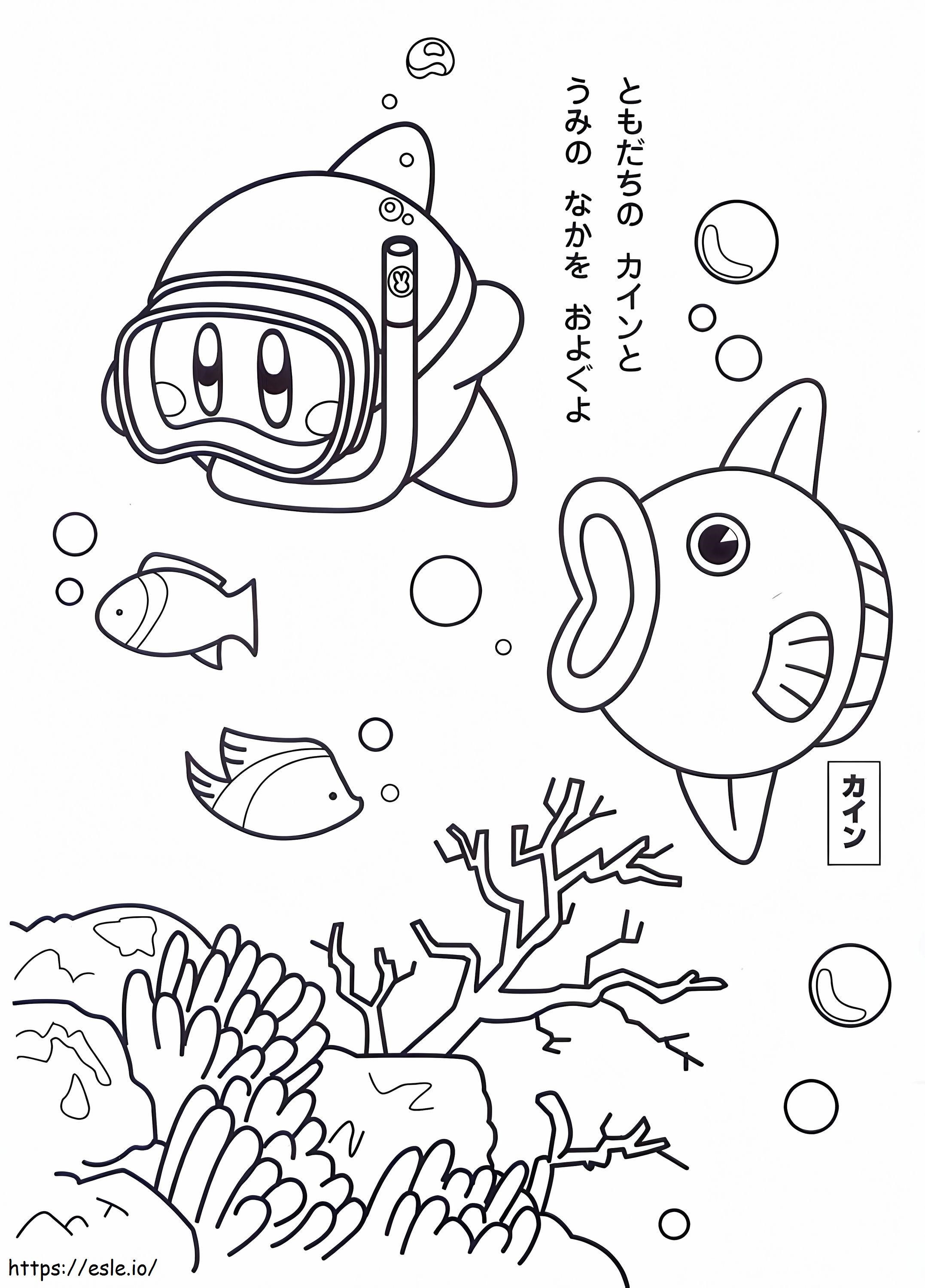 Kirby Sous Loean para colorear