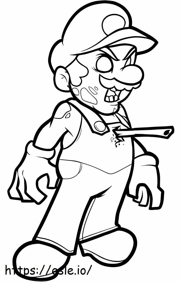 Coloriage Mario zombie à imprimer dessin