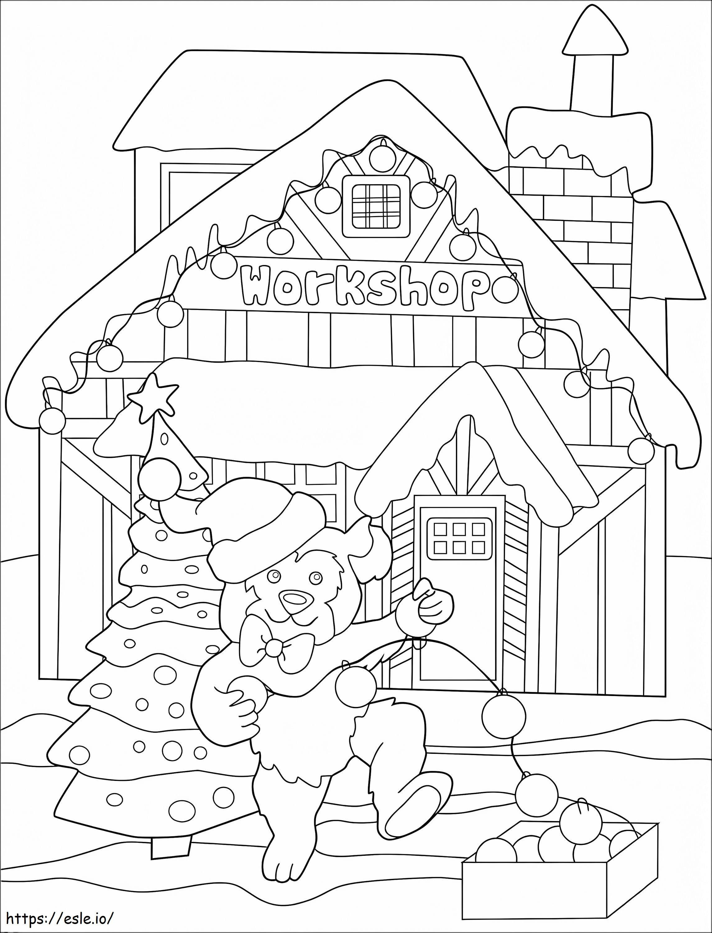Coloriage Ours de Noël à imprimer dessin