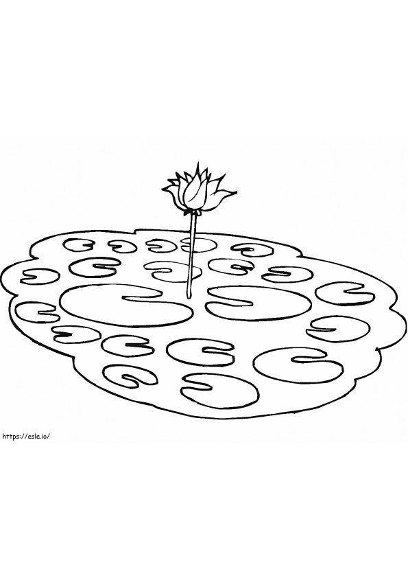 Lotus In A Pond coloring page