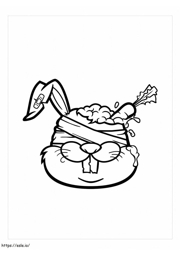 Zombie Rabbit Head coloring page