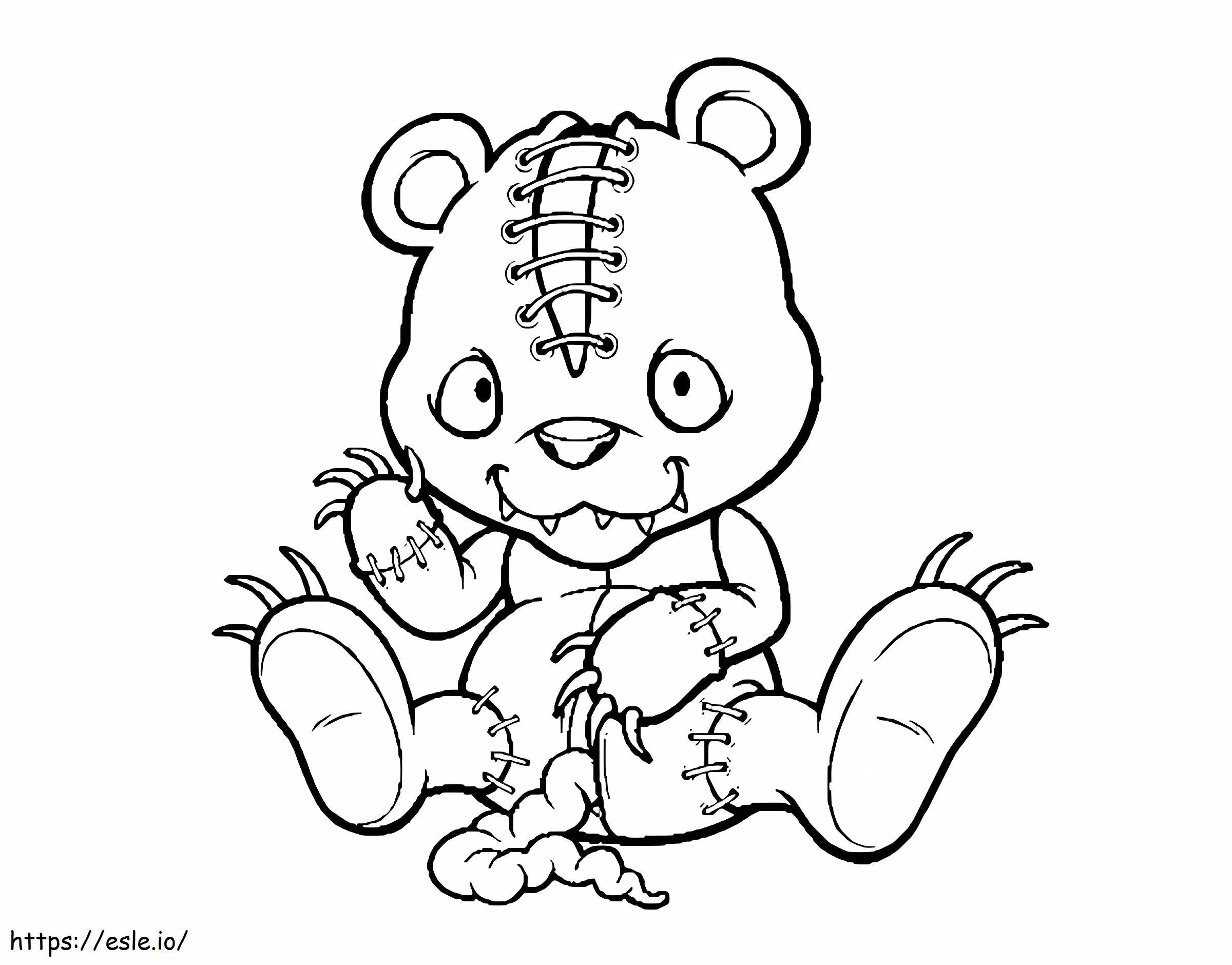 Scary Tattered Teddy coloring page