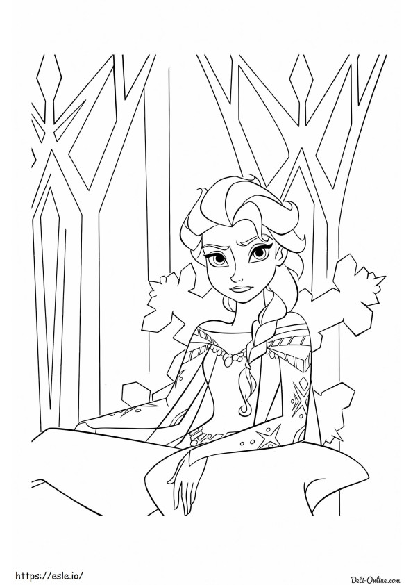 Elsa infeliz para colorir