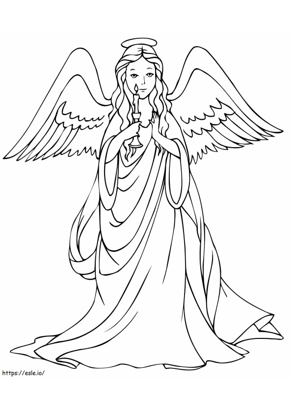 Angel Holding Candle coloring page