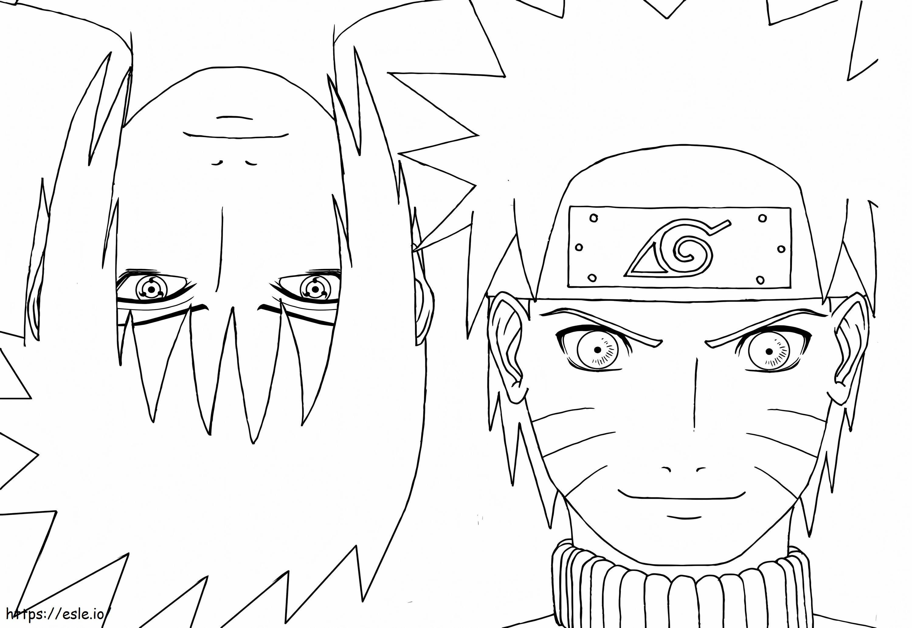 Șeful Sasuke și Naruto de colorat