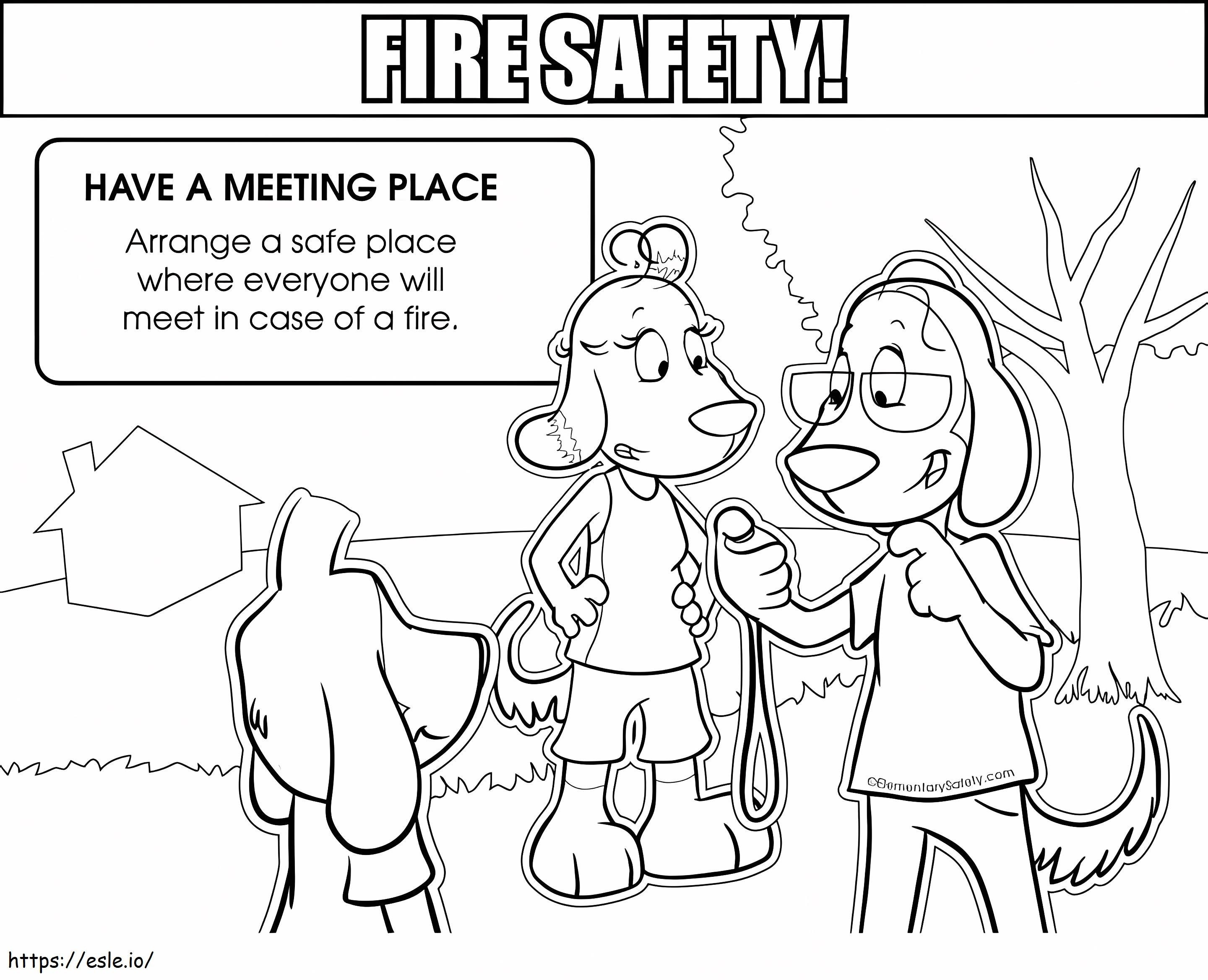 Local de encontro seguro Segurança contra incêndio para colorir