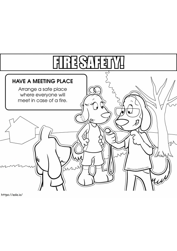 Safe Meeting Place Fire Safety coloring page