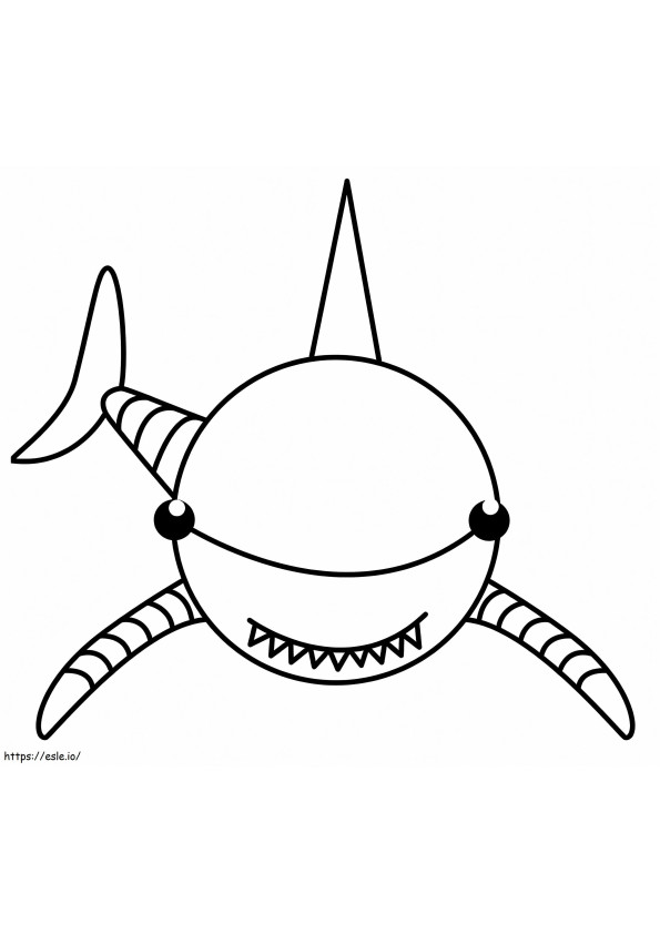 Coloriage mignon, dessin animé, requin à imprimer dessin