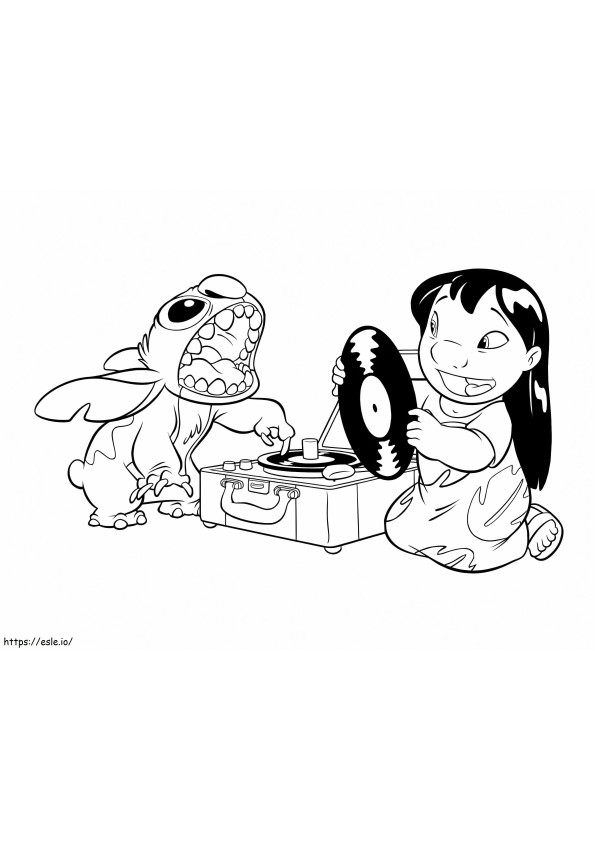 Stitch And Lilo Listen To Music