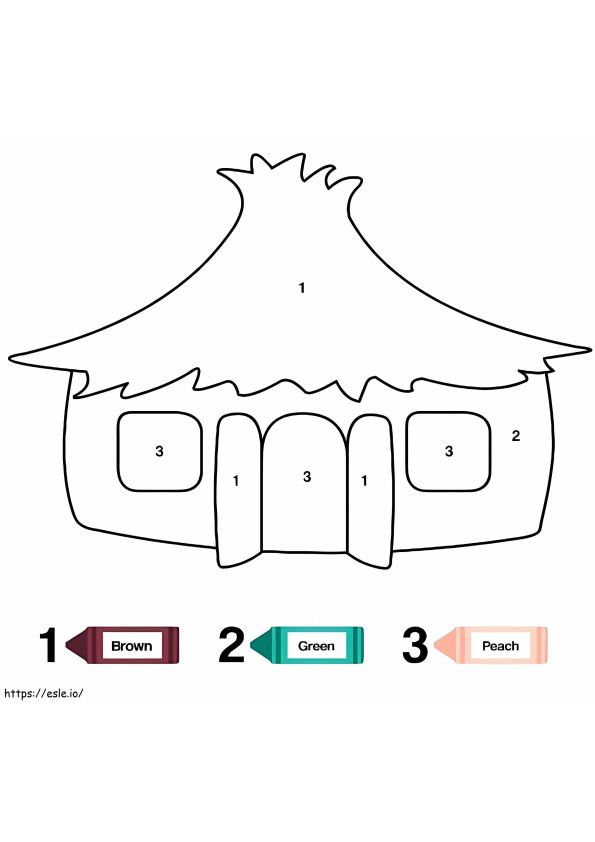 Small House Color By Number coloring page