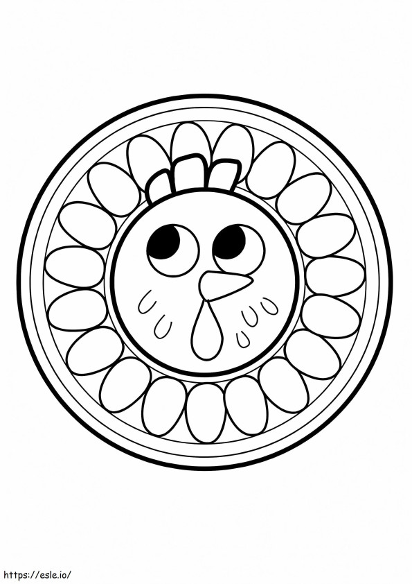 Coloriage Mandala de poule pour les tout-petits à imprimer dessin
