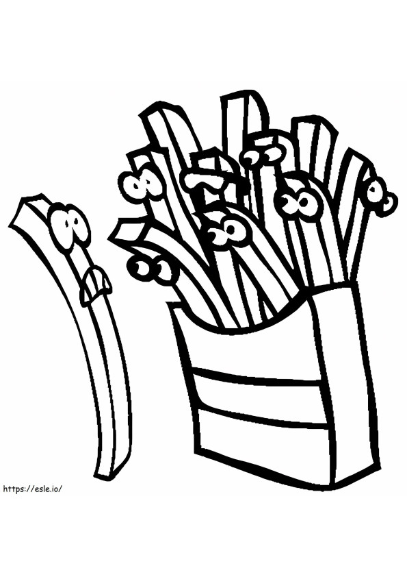 Fearful French Fries coloring page