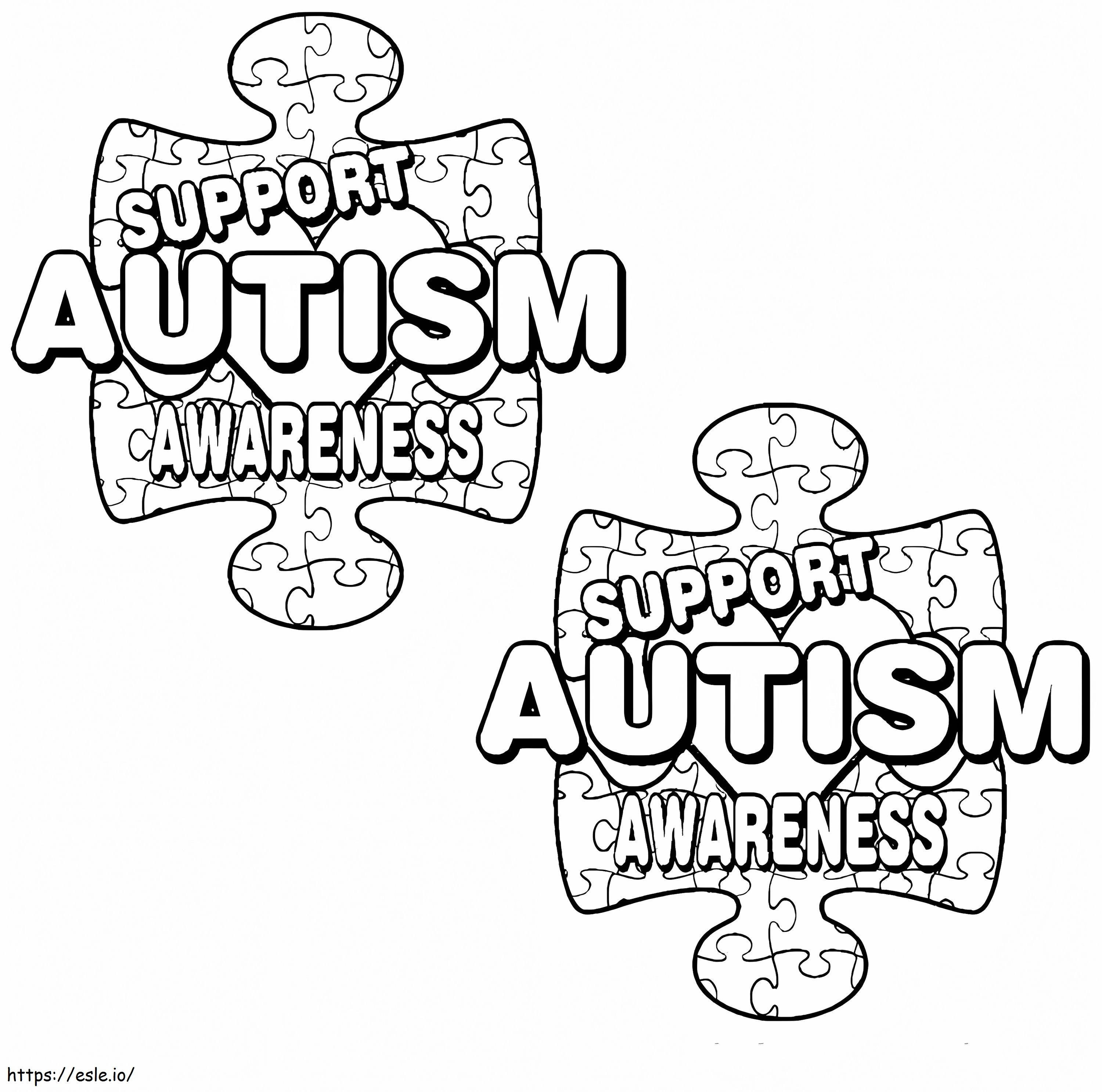Autismus-Bewusstseinsrätsel ausmalbilder