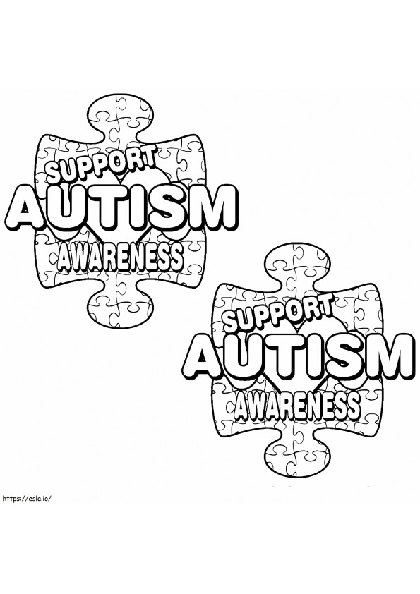 Autism Awareness Puzzles coloring page