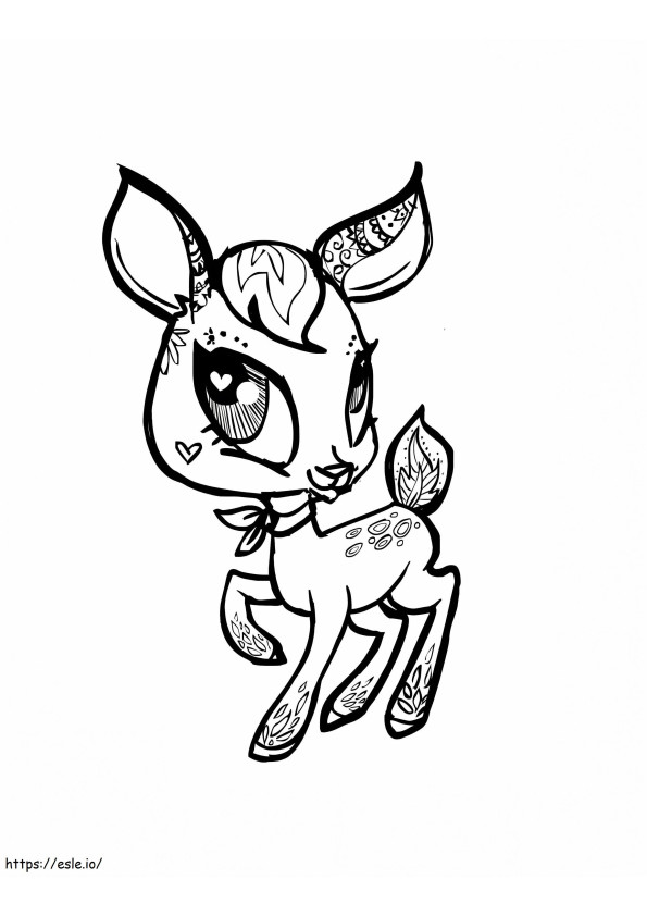 Kawaii Deer värityskuva