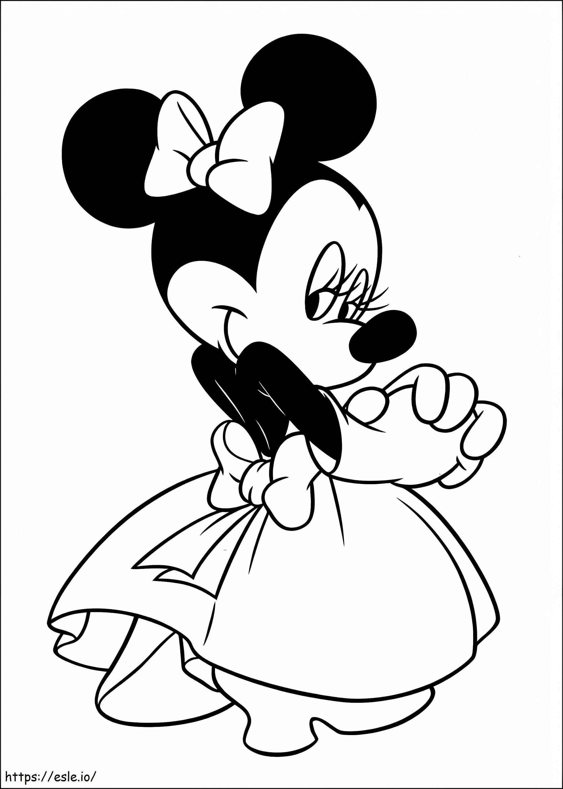 Minnie Mouse Is Shy coloring page