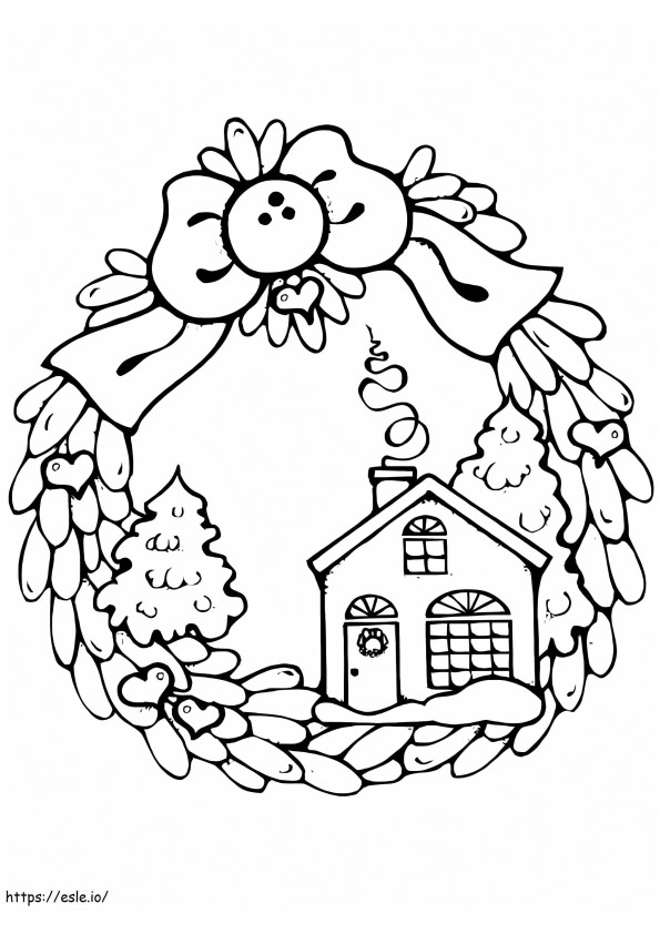 Wreath January Coloring Page coloring page