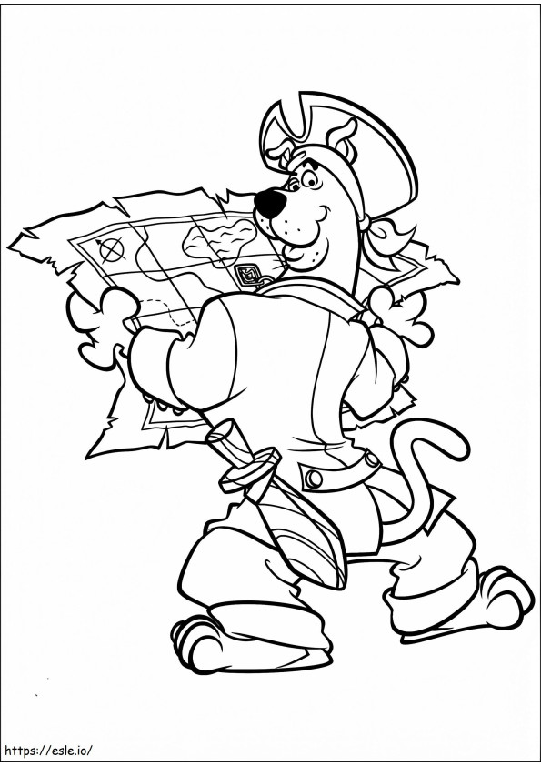 Scooby Doo Reading Map A4 coloring page