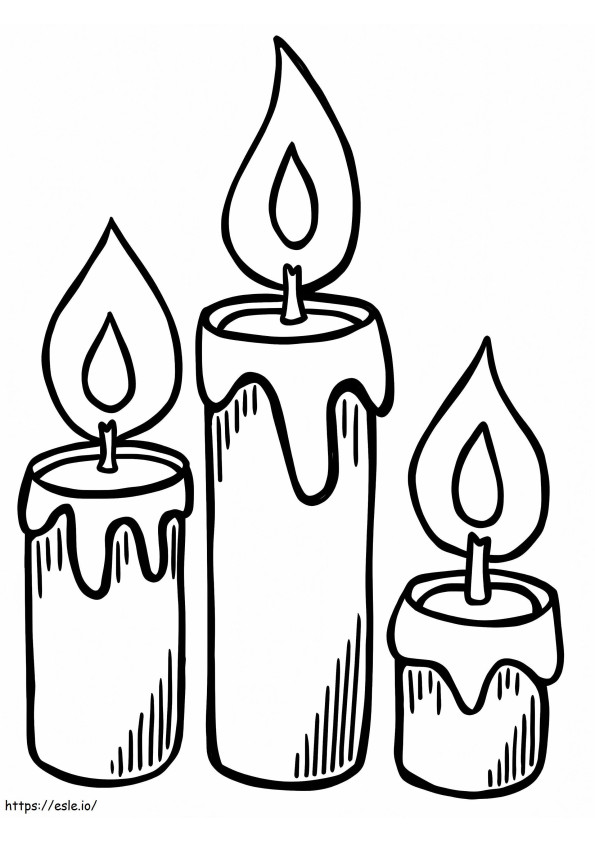 Printable Christmas Candles coloring page