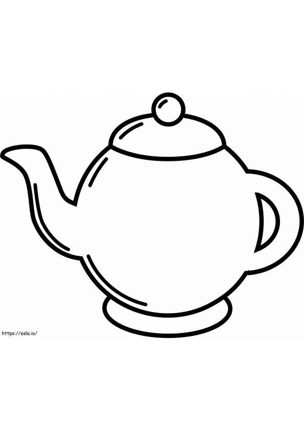 Yksinkertainen teekannu värityskuva