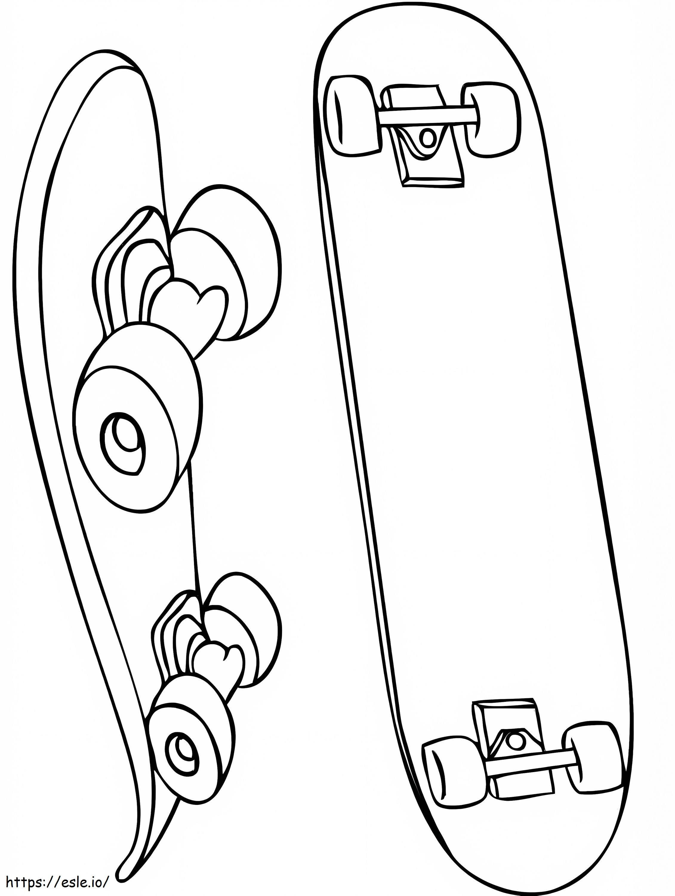 Dua Skateboard Gambar Mewarnai