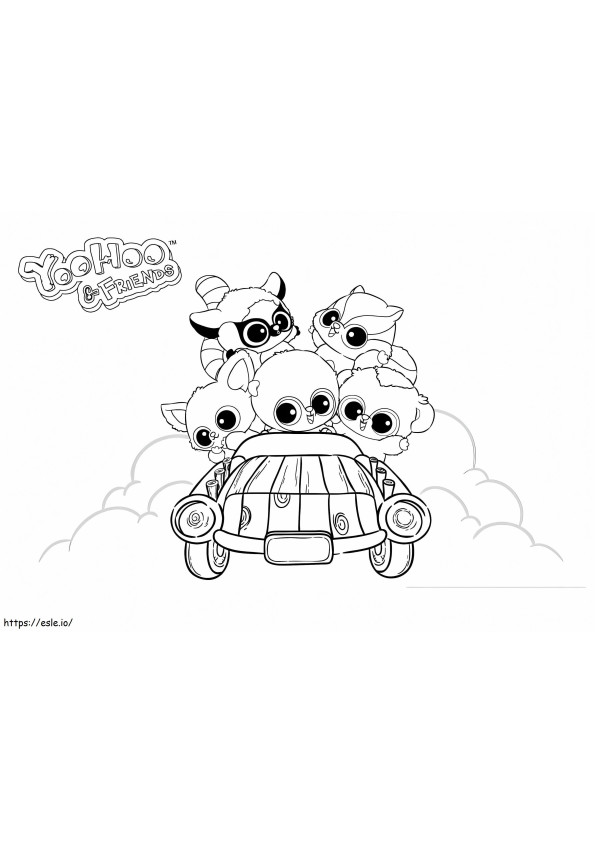 Coloriage YooHoo et ses amis au volant à imprimer dessin