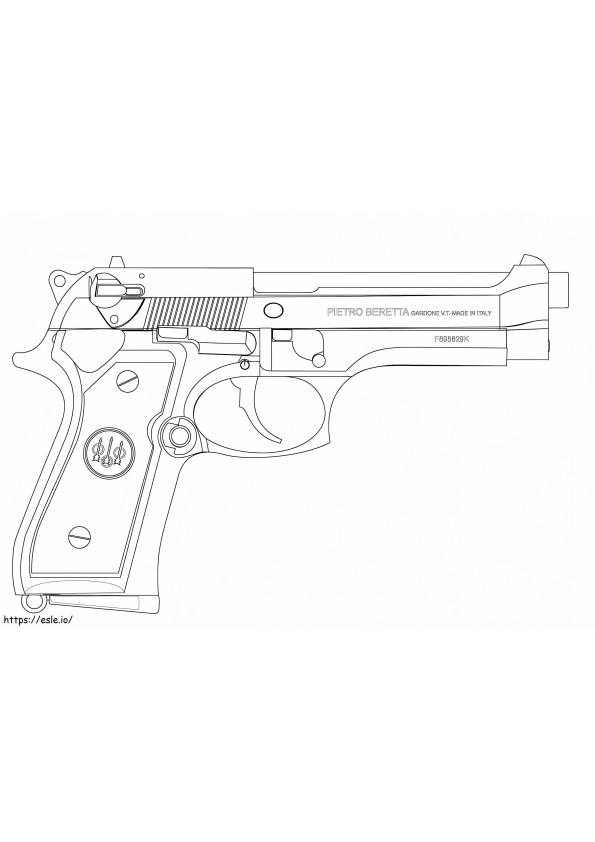 pistola Beretta para colorir