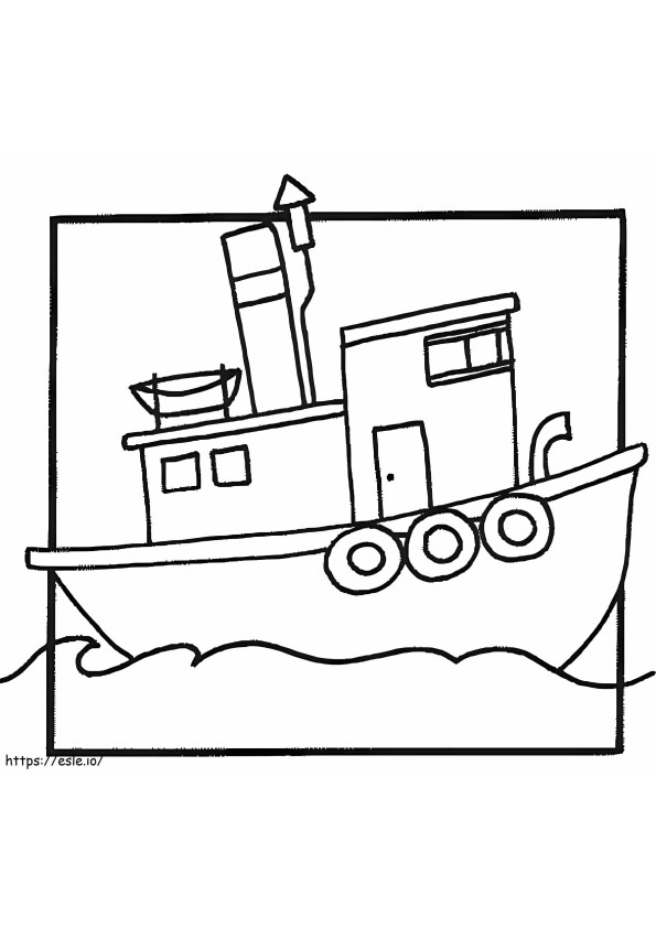 Coloriage Un bateau à imprimer dessin