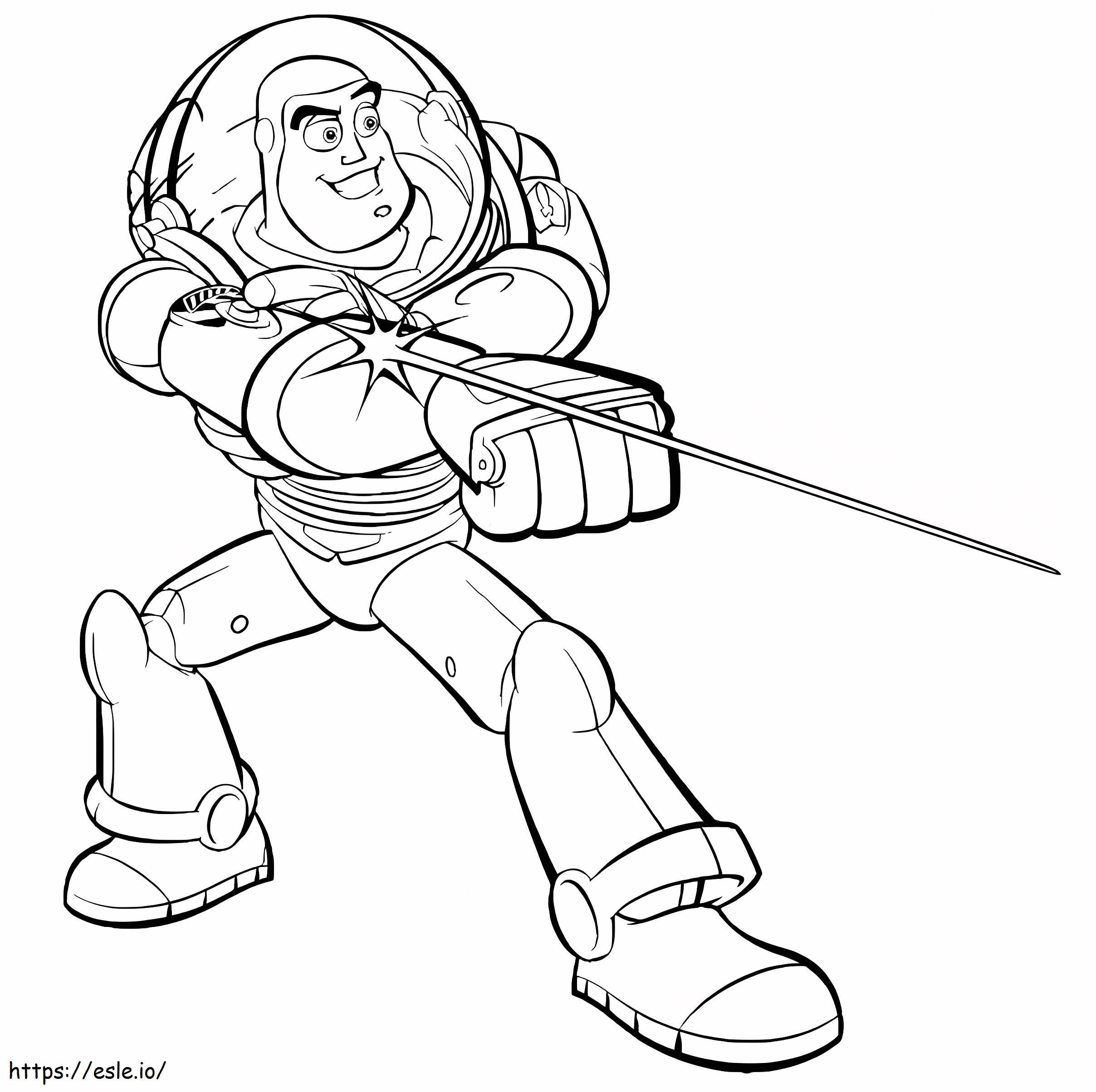 Buzz Lightyear Luchando para colorear