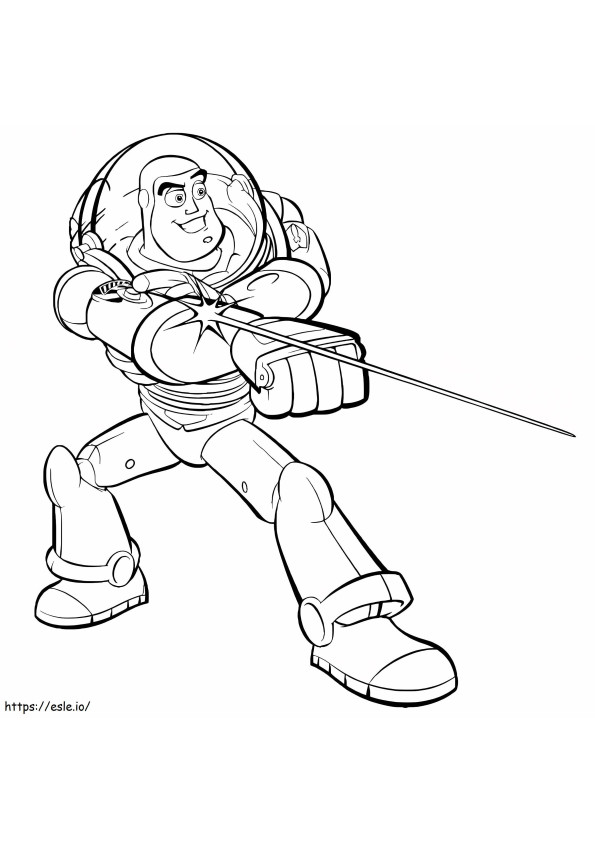 Buzz Lightyear Luchando para colorear