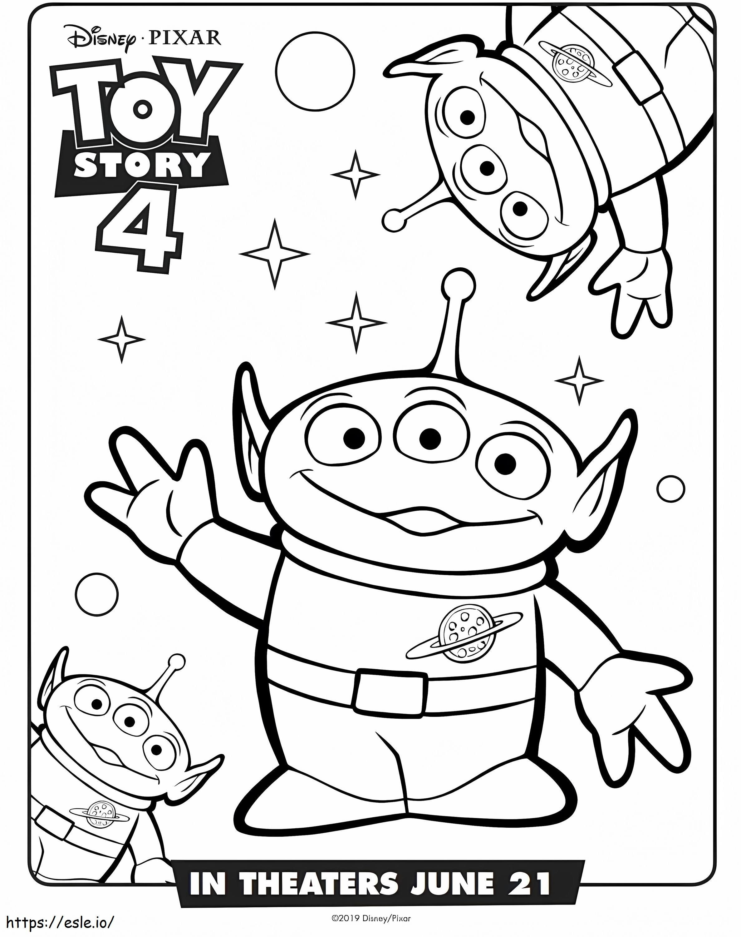  Extraterrestres Toy Story 4 A4 para colorear