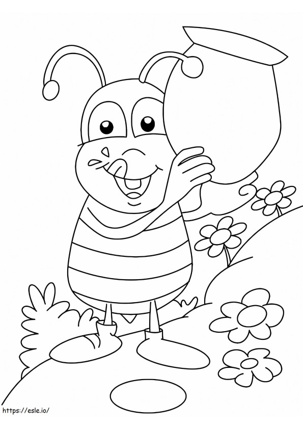 Bee Holding Jar coloring page
